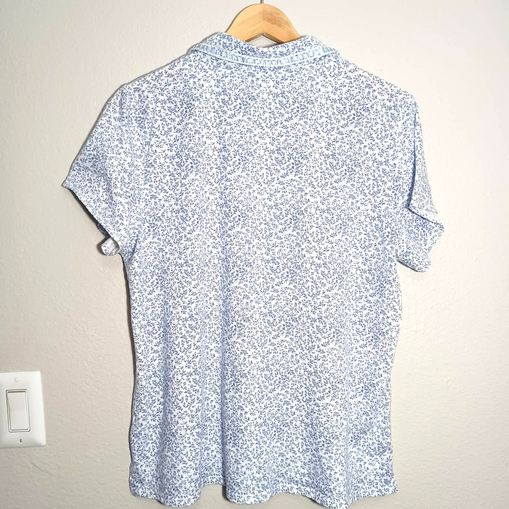 Aria Soft Collared Button Down 60% Cotton Blue Wh… - image 4